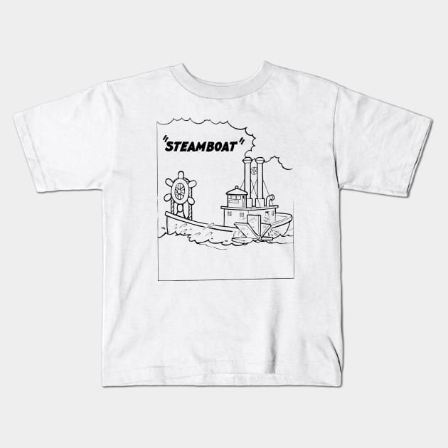 Steamboat Kids T-Shirt by Abiarsa